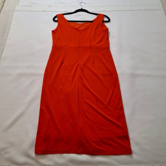 Venus Womens Sleek Pencil Coral Dress Size L Laced Slit Back Zipper Sleeveless - Picture 10 of 14